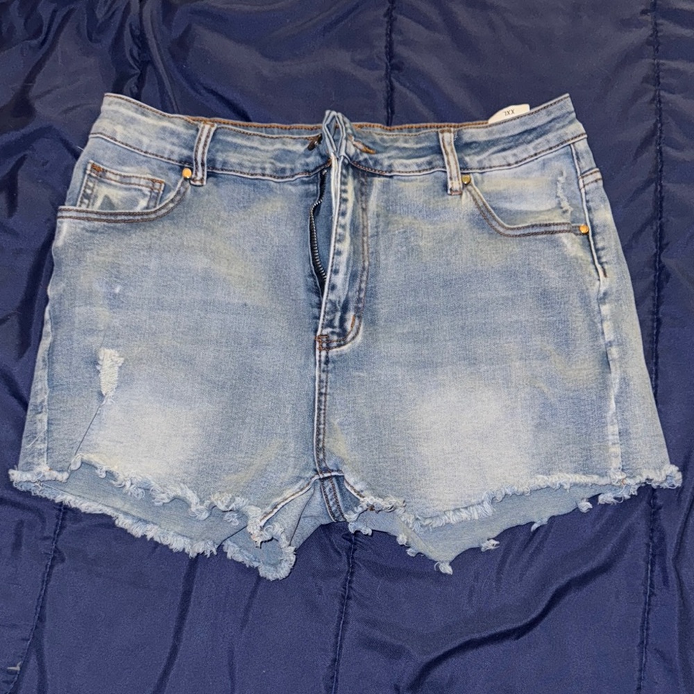 Distressed Denim Shorts - Picture 1 of 5